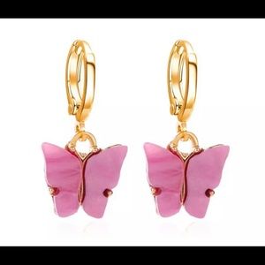 NWT Butterfly Dangle Loop Earrings